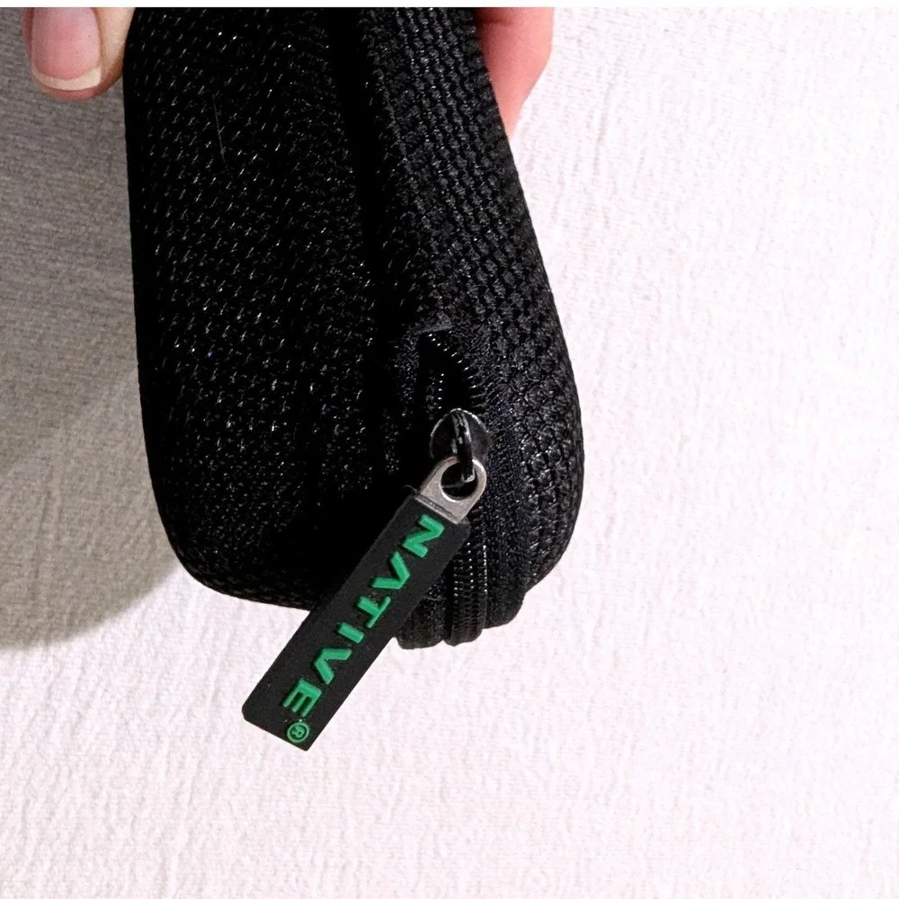 Native Eyewear Hard Shell Sunglasses Case Black Mesh Zip Travel Eyeglasses